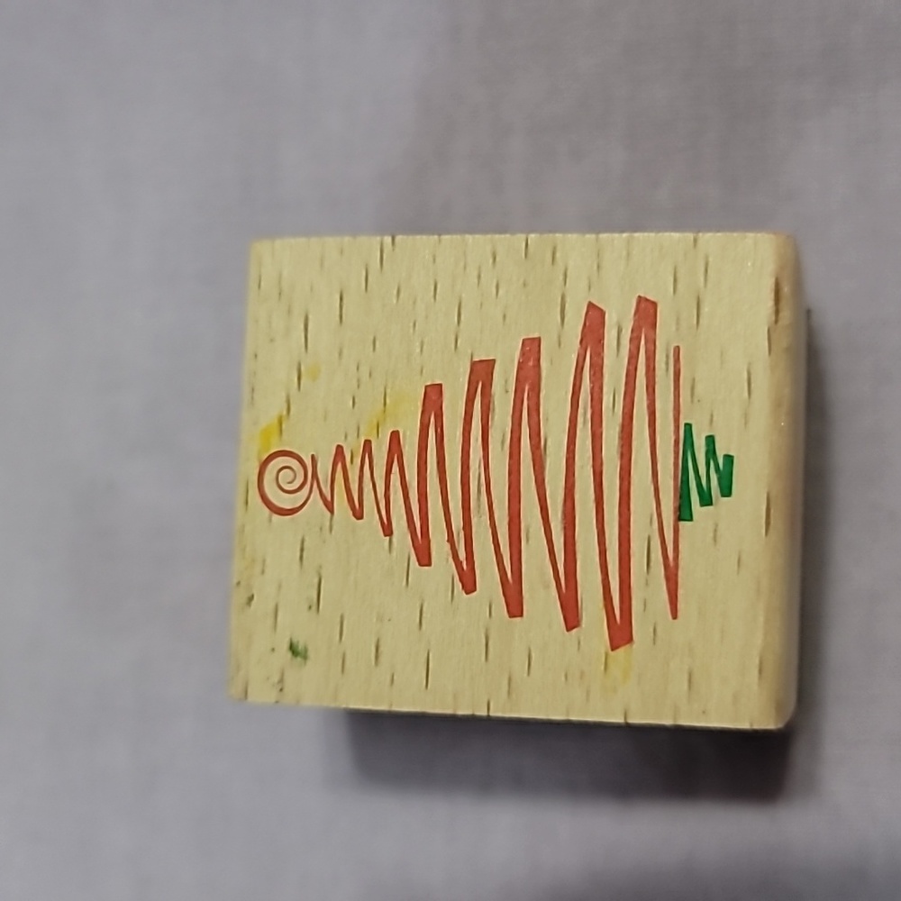 Christmas Tree Line Mini with detail Wooden Rubber Stamp